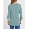 imageANRABESS Women 34 Length Sleeve Henley Tops V Neck Business Casual Work T Shirts Cute Travel Shirt 2026 Spring Trendy OutfitCadet Blue