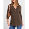 imageANRABESS Women 34 Length Sleeve Henley Tops V Neck Business Casual Work T Shirts Cute Travel Shirt 2026 Spring Trendy OutfitCoffee