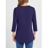 imageANRABESS Women 34 Length Sleeve Henley Tops V Neck Business Casual Work T Shirts Cute Travel Shirt 2026 Spring Trendy OutfitDark Blue