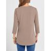 imageANRABESS Women 34 Length Sleeve Henley Tops V Neck Business Casual Work T Shirts Cute Travel Shirt 2026 Spring Trendy OutfitKhaki