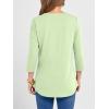 imageANRABESS Women 34 Length Sleeve Henley Tops V Neck Business Casual Work T Shirts Cute Travel Shirt 2026 Spring Trendy OutfitLight Green