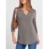 imageANRABESS Women 34 Length Sleeve Henley Tops V Neck Business Casual Work T Shirts Cute Travel Shirt 2026 Spring Trendy OutfitLight Taupe
