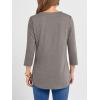 imageANRABESS Women 34 Length Sleeve Henley Tops V Neck Business Casual Work T Shirts Cute Travel Shirt 2026 Spring Trendy OutfitLight Taupe