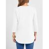imageANRABESS Women 34 Length Sleeve Henley Tops V Neck Business Casual Work T Shirts Cute Travel Shirt 2026 Spring Trendy OutfitWhite