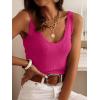 imageANRABESS Women Tank Tops Scoop Neck Ribbed Knit Summer Sweater 2026 Sleeveless Casual Shirts Cute Beach Vacation ClothesHot Pink