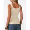 imageANRABESS Women Tank Tops Square Neck Fitted Tops 2026 Summer Basic Slim Sleeveless Shirts Casual Cute Travel Vacation ClothesAlmond