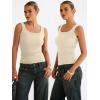 imageANRABESS Women Tank Tops Square Neck Fitted Tops 2026 Summer Basic Slim Sleeveless Shirts Casual Cute Travel Vacation ClothesAlmond