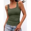 imageANRABESS Women Tank Tops Square Neck Fitted Tops 2026 Summer Basic Slim Sleeveless Shirts Casual Cute Travel Vacation ClothesArmy Green