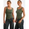 imageANRABESS Women Tank Tops Square Neck Fitted Tops 2026 Summer Basic Slim Sleeveless Shirts Casual Cute Travel Vacation ClothesArmy Green