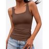 imageANRABESS Women Tank Tops Square Neck Fitted Tops 2026 Summer Basic Slim Sleeveless Shirts Casual Cute Travel Vacation ClothesBrown