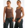 imageANRABESS Women Tank Tops Square Neck Fitted Tops 2026 Summer Basic Slim Sleeveless Shirts Casual Cute Travel Vacation ClothesBrown