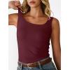 imageANRABESS Women Tank Tops Square Neck Fitted Tops 2026 Summer Basic Slim Sleeveless Shirts Casual Cute Travel Vacation ClothesBurgundy