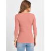 imageANRABESS Womens 34 Sleeve Scoop Neck Tops Ribbed Knit Slim Fitted Casual Basic Tee Shirts 2025 Fall Trendy Going Out TShirtCoral