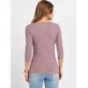 imageANRABESS Womens 34 Sleeve Scoop Neck Tops Ribbed Knit Slim Fitted Casual Basic Tee Shirts 2025 Fall Trendy Going Out TShirtGrey Pink