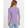 imageANRABESS Womens 34 Sleeve Scoop Neck Tops Ribbed Knit Slim Fitted Casual Basic Tee Shirts 2025 Fall Trendy Going Out TShirtLight Purple