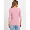 imageANRABESS Womens 34 Sleeve Scoop Neck Tops Ribbed Knit Slim Fitted Casual Basic Tee Shirts 2025 Fall Trendy Going Out TShirtPink