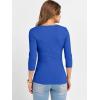imageANRABESS Womens 34 Sleeve Scoop Neck Tops Ribbed Knit Slim Fitted Casual Basic Tee Shirts 2025 Fall Trendy Going Out TShirtRoyal Blue