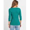 imageANRABESS Womens 34 Sleeve Scoop Neck Tops Ribbed Knit Slim Fitted Casual Basic Tee Shirts 2025 Fall Trendy Going Out TShirtTeal