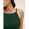 imageANRABESS Womens Camis Spaghetti Straps Tank Tops High Square Neck Sleeveless Racerback Camisole Shirts Summer Basic TeeDeep Green