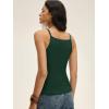 imageANRABESS Womens Camis Spaghetti Straps Tank Tops High Square Neck Sleeveless Racerback Camisole Shirts Summer Basic TeeDeep Green