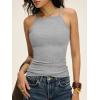 imageANRABESS Womens Camis Spaghetti Straps Tank Tops High Square Neck Sleeveless Racerback Camisole Shirts Summer Basic TeeGrey