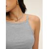 imageANRABESS Womens Camis Spaghetti Straps Tank Tops High Square Neck Sleeveless Racerback Camisole Shirts Summer Basic TeeGrey