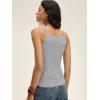 imageANRABESS Womens Camis Spaghetti Straps Tank Tops High Square Neck Sleeveless Racerback Camisole Shirts Summer Basic TeeGrey