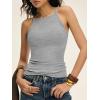 imageANRABESS Womens Camis Spaghetti Straps Tank Tops High Square Neck Sleeveless Racerback Camisole Shirts Summer Basic TeeGrey