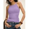 imageANRABESS Womens Camis Spaghetti Straps Tank Tops High Square Neck Sleeveless Racerback Camisole Shirts Summer Basic TeeLight Purple