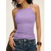 imageANRABESS Womens Camis Spaghetti Straps Tank Tops High Square Neck Sleeveless Racerback Camisole Shirts Summer Basic TeeLight Purple