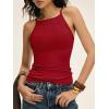 imageANRABESS Womens Camis Spaghetti Straps Tank Tops High Square Neck Sleeveless Racerback Camisole Shirts Summer Basic TeeRed