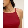 imageANRABESS Womens Camis Spaghetti Straps Tank Tops High Square Neck Sleeveless Racerback Camisole Shirts Summer Basic TeeRed
