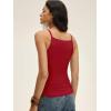 imageANRABESS Womens Camis Spaghetti Straps Tank Tops High Square Neck Sleeveless Racerback Camisole Shirts Summer Basic TeeRed