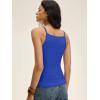 imageANRABESS Womens Camis Spaghetti Straps Tank Tops High Square Neck Sleeveless Racerback Camisole Shirts Summer Basic TeeRoyal Blue