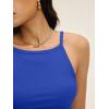imageANRABESS Womens Camis Spaghetti Straps Tank Tops High Square Neck Sleeveless Racerback Camisole Shirts Summer Basic TeeRoyal Blue