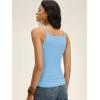imageANRABESS Womens Camis Spaghetti Straps Tank Tops High Square Neck Sleeveless Racerback Camisole Shirts Summer Basic TeeSky Blue
