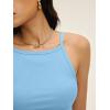 imageANRABESS Womens Camis Spaghetti Straps Tank Tops High Square Neck Sleeveless Racerback Camisole Shirts Summer Basic TeeSky Blue