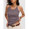 imageANRABESS Womens Camisole Tank Tops Sleeveless Cami Sweater Spaghetti Strap Ribbed Shirts 2026 Summer Beach Vacation ClothesNutmeg