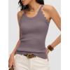 imageANRABESS Womens Camisole Tank Tops Sleeveless Cami Sweater Spaghetti Strap Ribbed Shirts 2026 Summer Beach Vacation ClothesNutmeg