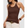 imageANRABESS Womens Camisole Tank Tops Sleeveless Cami Sweater Spaghetti Strap Ribbed Shirts 2026 Summer Beach Vacation ClothesRed Brown