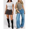 imageANRABESS Womens Cap Sleeve Boat Neck Ruched Crop Top Soft Ribbed Slim Fitted Tee Going Out Casual Shirt for SummerWhite