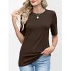 imageANRABESS Womens Half Sleeve Tops Crewneck Shirts Basic Fit Tee Trendy 2026 Spring Summer Business Casual TShirtsBrown