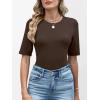 imageANRABESS Womens Half Sleeve Tops Crewneck Shirts Basic Fit Tee Trendy 2026 Spring Summer Business Casual TShirtsBrown
