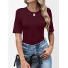 imageANRABESS Womens Half Sleeve Tops Crewneck Shirts Basic Fit Tee Trendy 2026 Spring Summer Business Casual TShirtsBurgundy