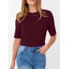 imageANRABESS Womens Half Sleeve Tops Crewneck Shirts Basic Fit Tee Trendy 2026 Spring Summer Business Casual TShirtsBurgundy