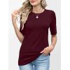 imageANRABESS Womens Half Sleeve Tops Crewneck Shirts Basic Fit Tee Trendy 2026 Spring Summer Business Casual TShirtsBurgundy