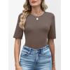 imageANRABESS Womens Half Sleeve Tops Crewneck Shirts Basic Fit Tee Trendy 2026 Spring Summer Business Casual TShirtsCoffee