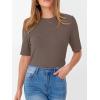imageANRABESS Womens Half Sleeve Tops Crewneck Shirts Basic Fit Tee Trendy 2026 Spring Summer Business Casual TShirtsCoffee