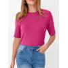 imageANRABESS Womens Half Sleeve Tops Crewneck Shirts Basic Fit Tee Trendy 2026 Spring Summer Business Casual TShirtsHot Pink