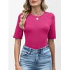imageANRABESS Womens Half Sleeve Tops Crewneck Shirts Basic Fit Tee Trendy 2026 Spring Summer Business Casual TShirtsHot Pink